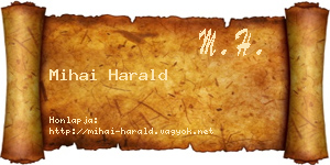 Mihai Harald névjegykártya